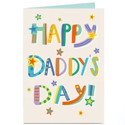 Personalised Father's Day Card - Happy Daddy's Day Stars