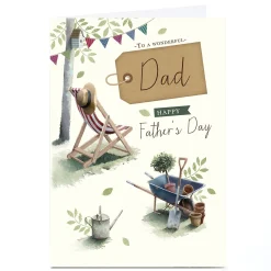 Personalised Father's Day Card - Garden Deck Chair, Dad