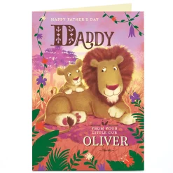 Personalised Father's Day Card - Daddy, Little Lion Cub