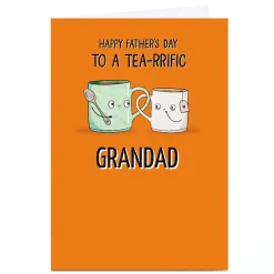 Personalised Father's Day Card -To a Tea-rrific Grandad
