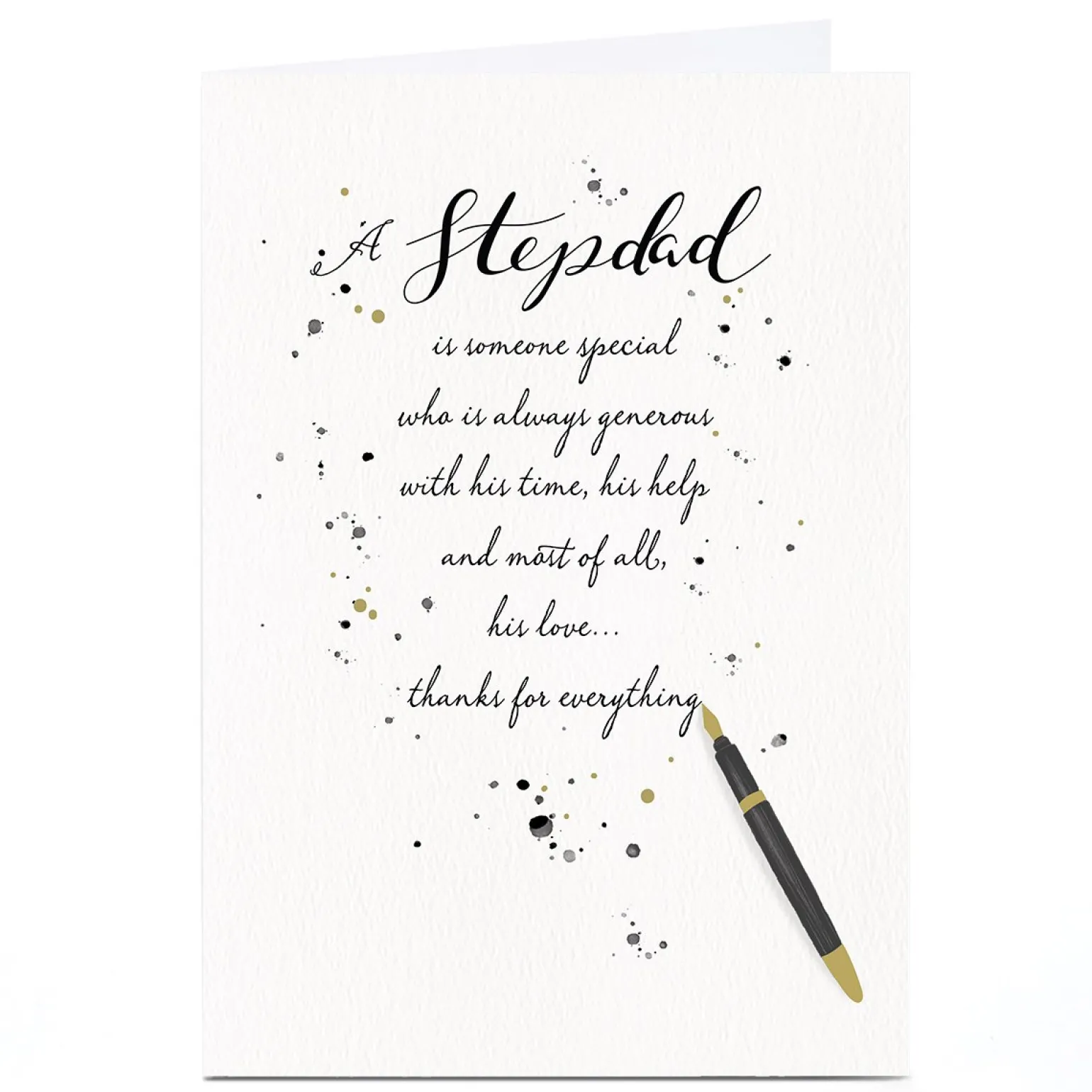 Personalised Father's Day Card - Stepdad, Fountain Pen