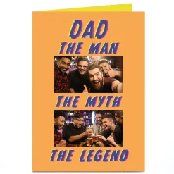 Personalised Father's Day Photo Card - Dad The Man The Myth The Legend Orange