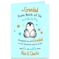 Personalised Father's Day Card - Penguin Grandad, From Both Of Us
