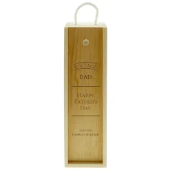 Personalised Father's Day Wine Box - Vintage Happy Father's Day
