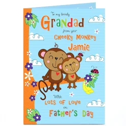 Personalised Father's Day Card - Grandad's Monkey