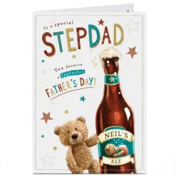 Personalised Father's Day Card - Stepdad's Beer