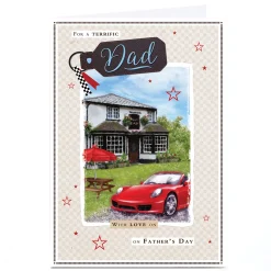 Personalised Father's Day Card - Sports Car, Dad