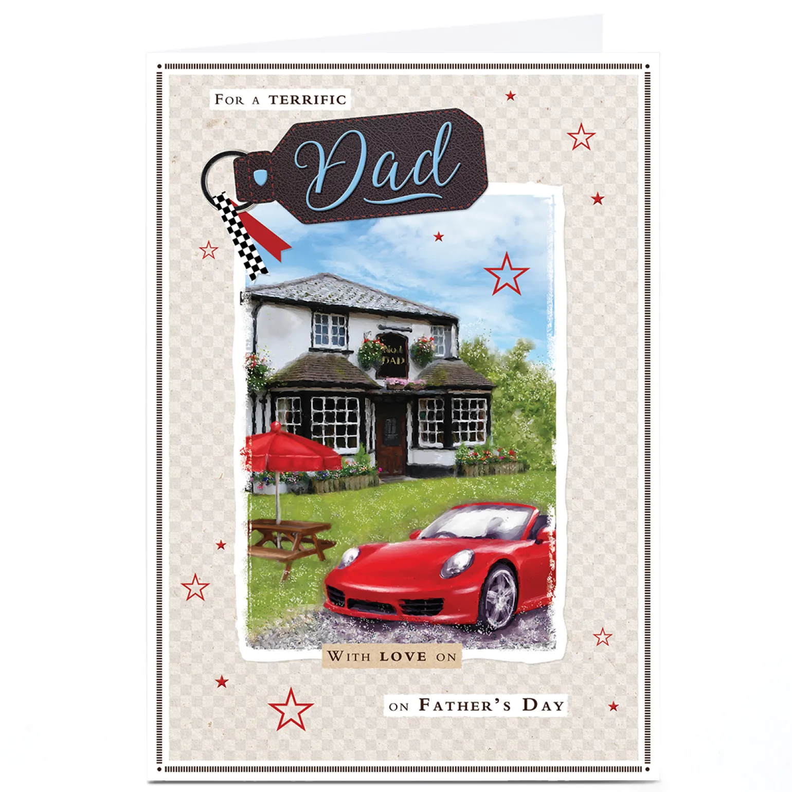 Personalised Father's Day Card - Sports Car, Dad