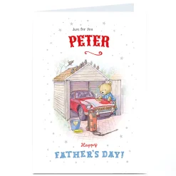 Personalised Father's Day Card - Bear Washing Car
