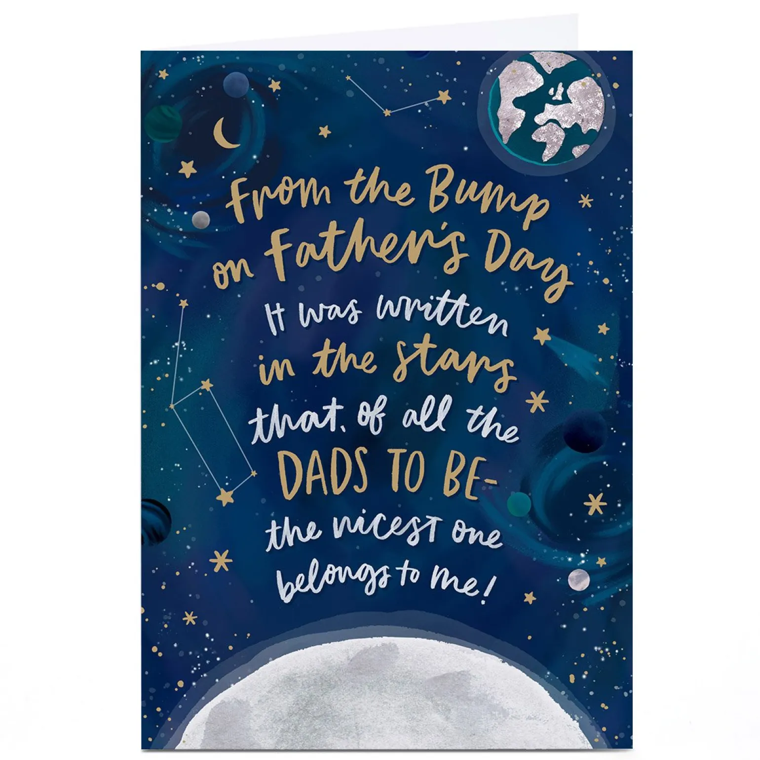 Personalised Father's Day Card - From The Bump, Moon