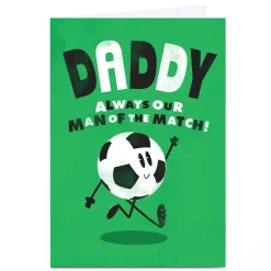 Personalised Father's Day Card - Our Man of The Match, Daddy