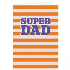 Personalised Father's Day Card - Super Dad Stripes