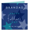 Personalised Father's Day Card - Blue with Stars and Text - Grandad
