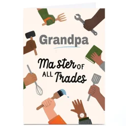 Personalised Father's Day Card - Master of Trades, Grandpa