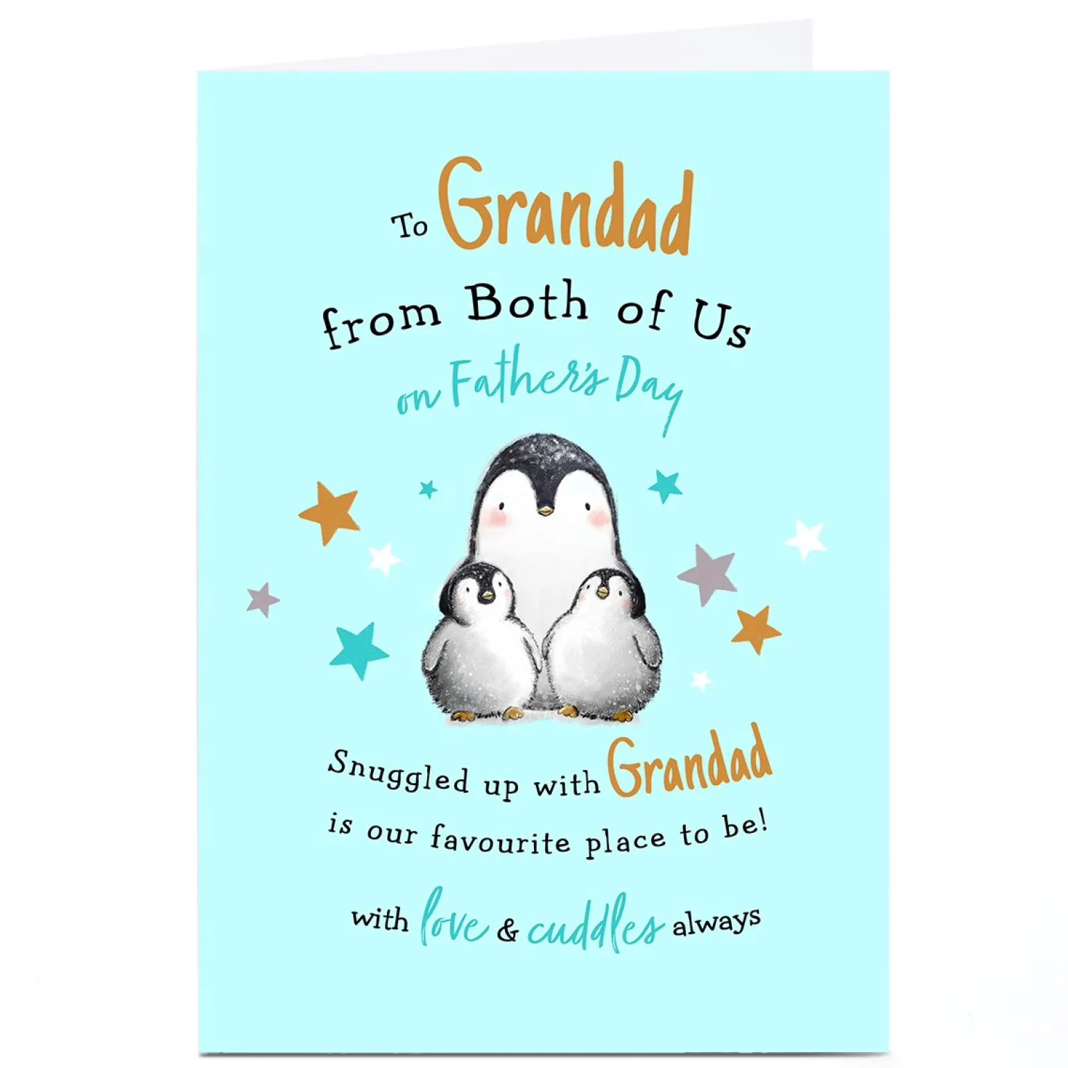 Personalised Father's Day Card - Grandad Penguins, From Both Of Us