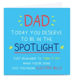Personalised Father's Day Card - Dad In The Spotlight