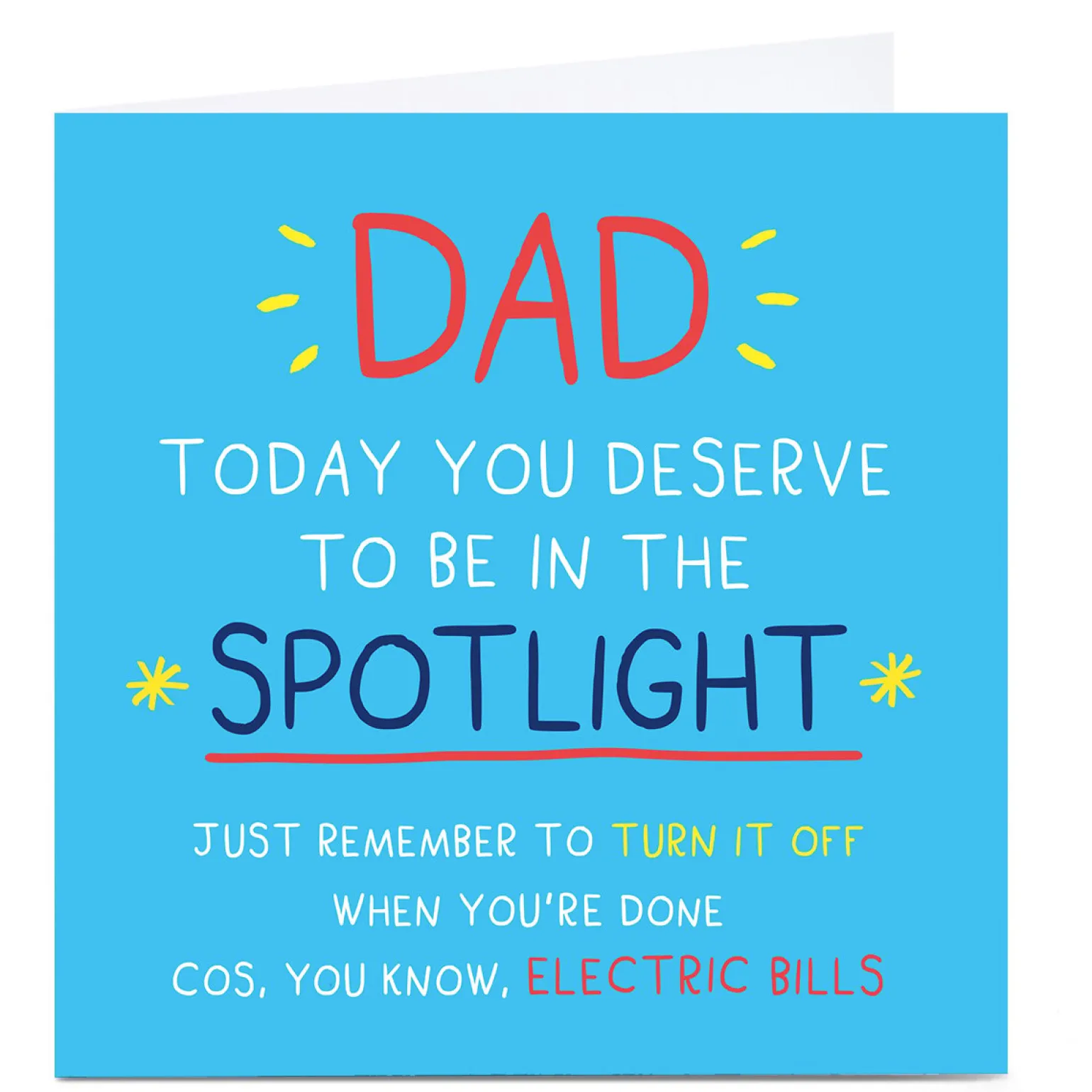 Personalised Father's Day Card - Dad In The Spotlight