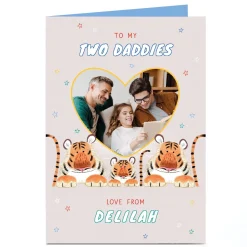 Personalised Father's Day Card - Tigers and Heart 1 Photo upload
