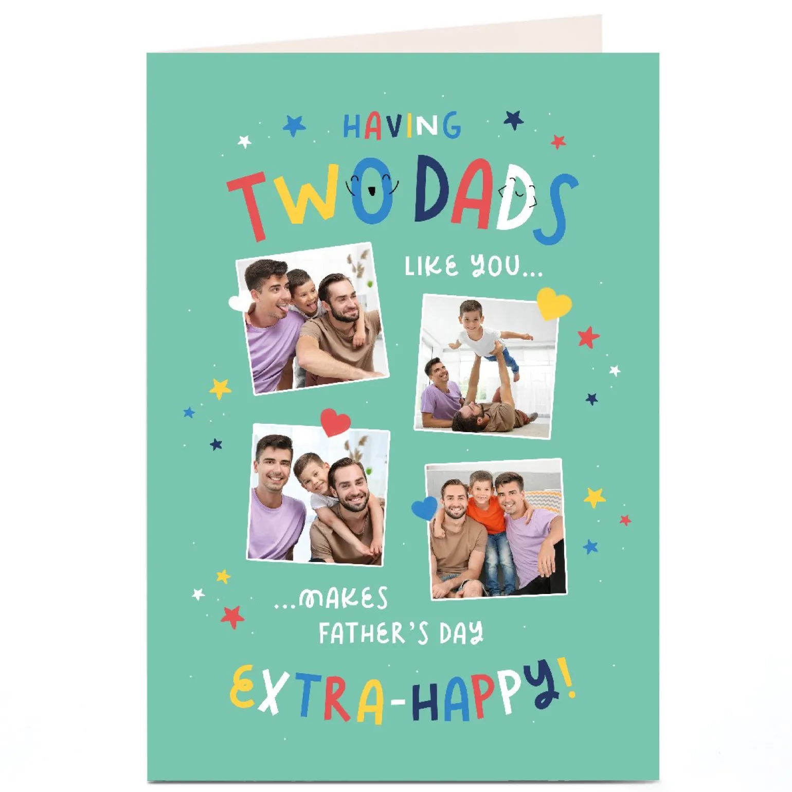 Personalised Father's Day Card - Having Two Dads Like You 4 Photo upload