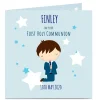 Personalised First Communion Card - Blue Stars