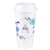 Personalised Floral Initial Travel Cup
