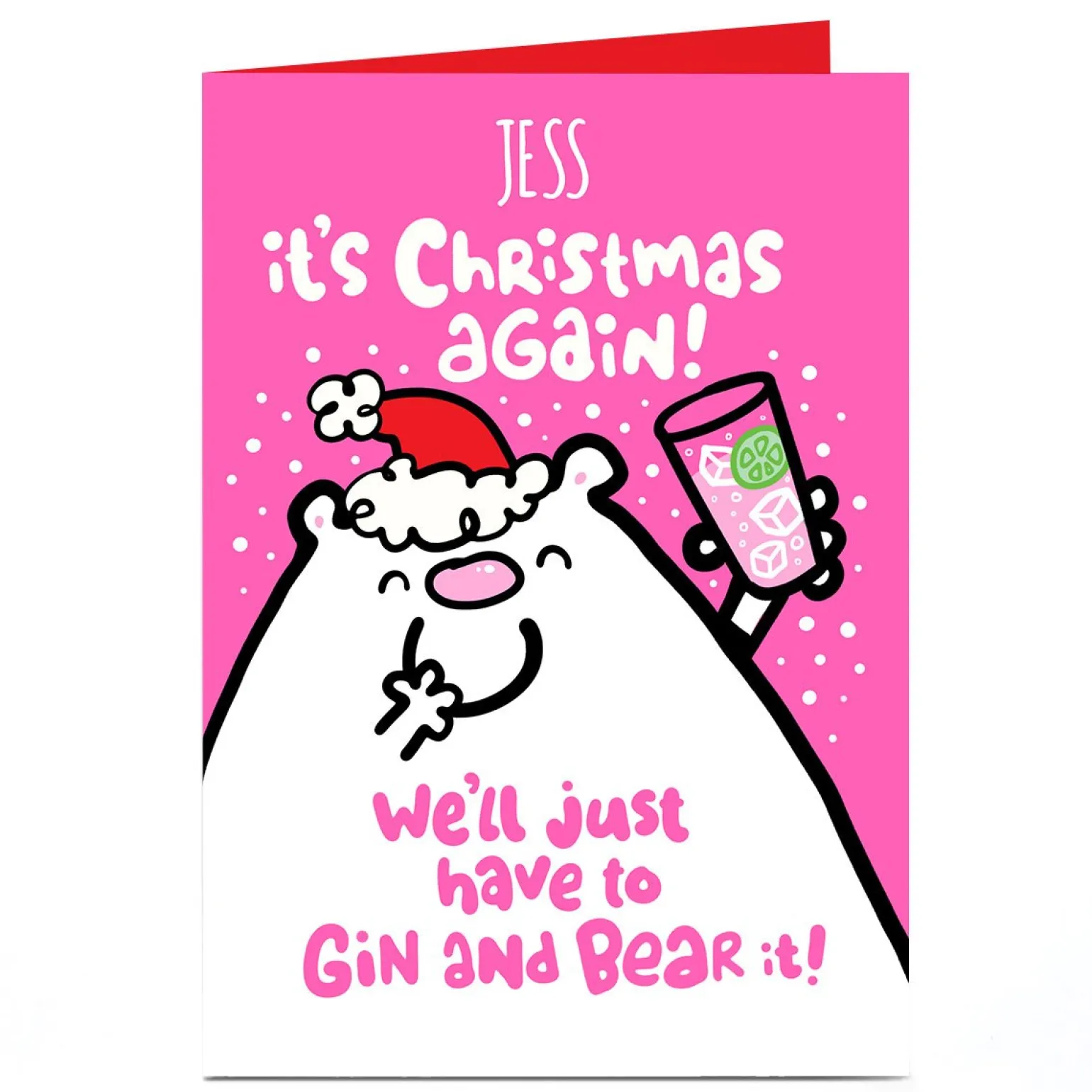 Personalised Fruitloops Christmas Card - Gin and Bear it!