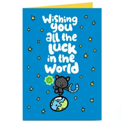 Personalised Fruitloops Good Luck Card - Black Cat