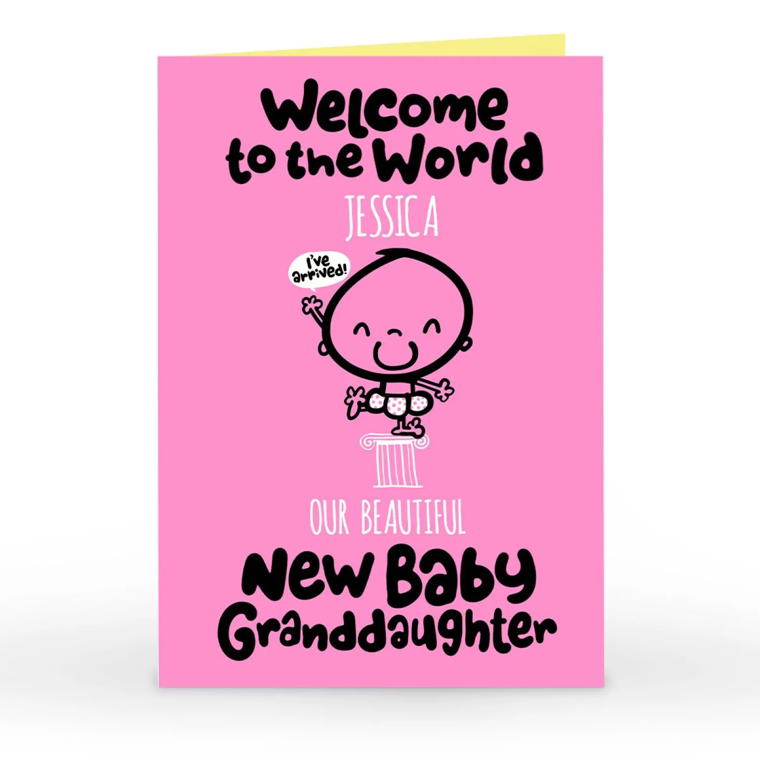 Personalised Fruitloops New Baby Card - Granddaughter, Welcome To The World