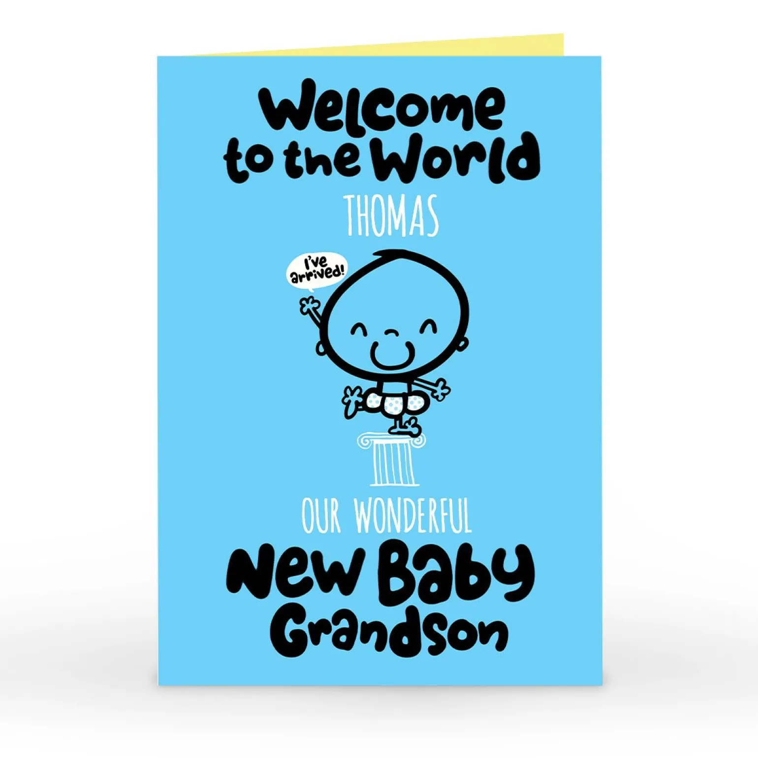 Personalised Fruitloops New Baby Card - Grandson, Welcome To The World