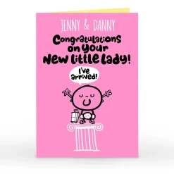 Personalised Fruitloops New Baby Card - Little Lady!