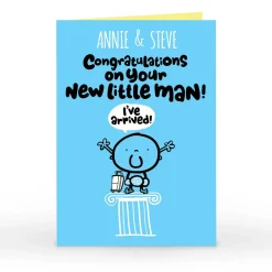 Personalised Fruitloops New Baby Card - Little Man!