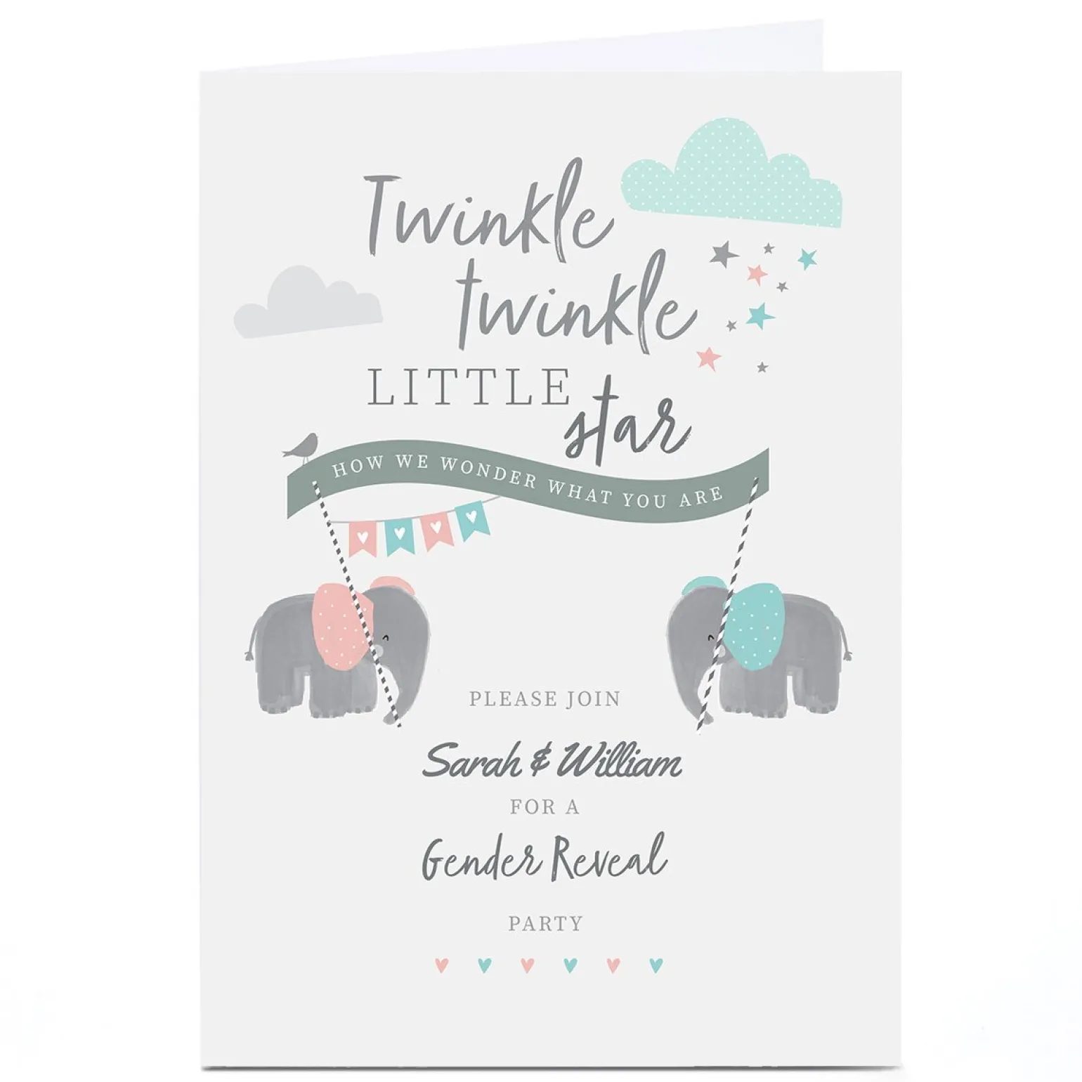 Personalised Gender Reveal Invitation - Twinkle Twinkle