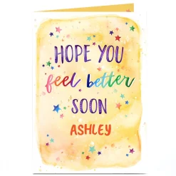 Personalised Get Well Soon Card - Hope You Feel Better