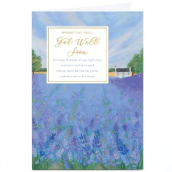 Personalised Get Well Soon Card - Lavender Meadow