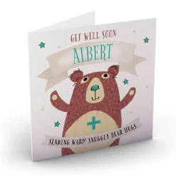 Personalised Get Well Soon Card - Bear Hugs