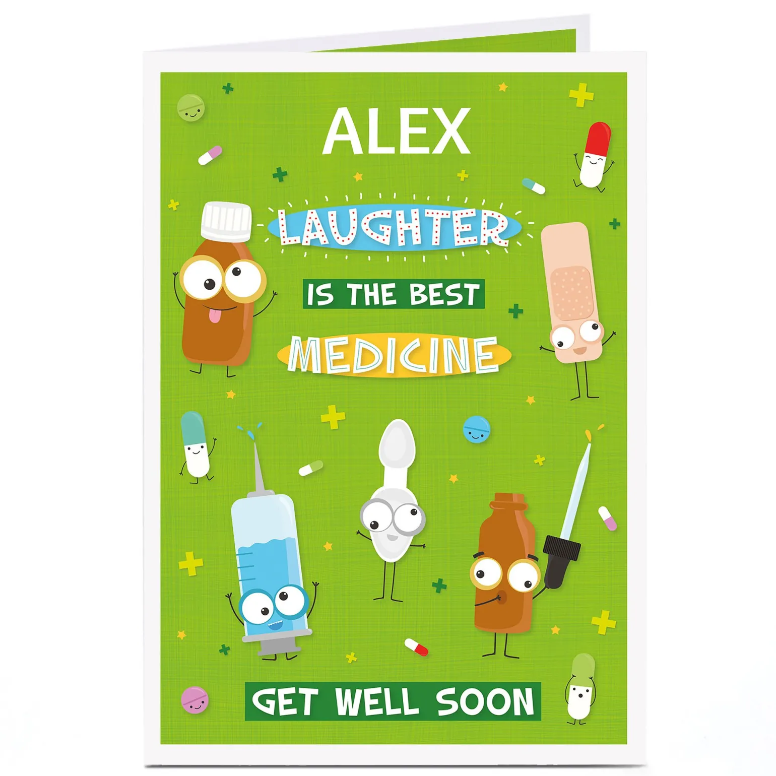Personalised Get Well Soon Card - Laughter Is The Best Medicine