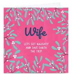 Personalised Gingerbread Christmas Card - Let's Get Naughty