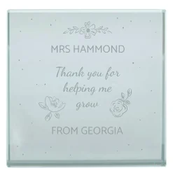 Personalised Glass Token - Thank You Floral