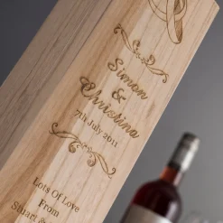Personalised Glenfiddich Wooden Whisky Gift Box - Wedding Rings