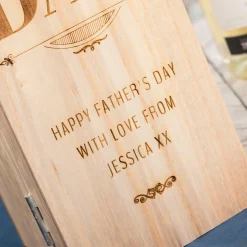 Personalised Glenfiddich Wooden Whisky Gift Box - No1 Dad