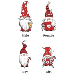 Personalised Gonk Family Christmas Cushion