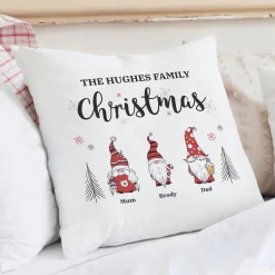 Personalised Gonk Family Christmas Cushion