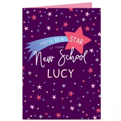 Personalised Good Luck Card - Star New School