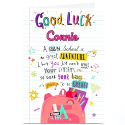 Personalised Good Luck Card - New School
