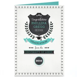 Personalised Graduation Card - Shield