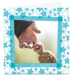 Personalised Grandparents Day Photo Card - Blue Stars