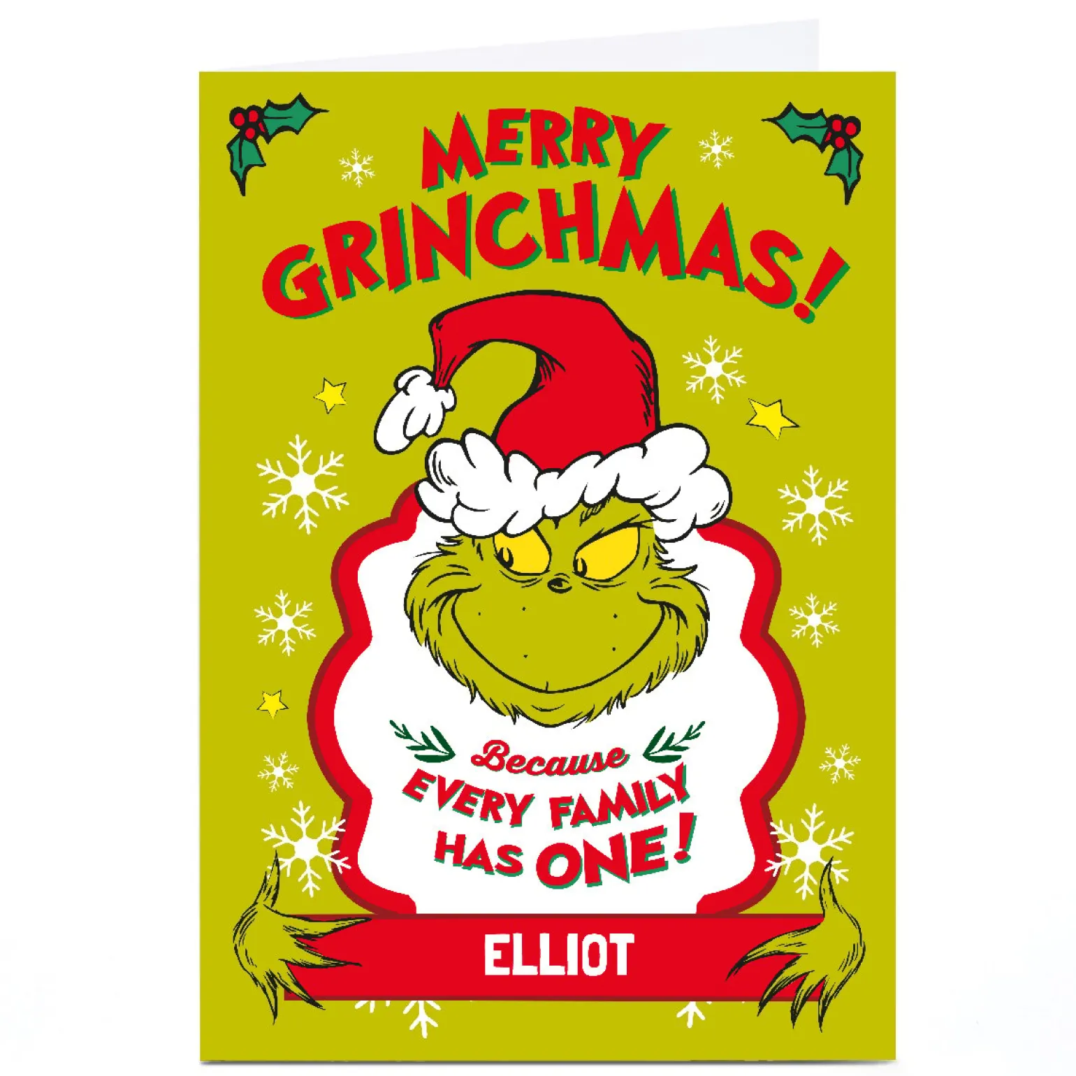 Personalised Grinch Christmas Card - Merry Grinchmas