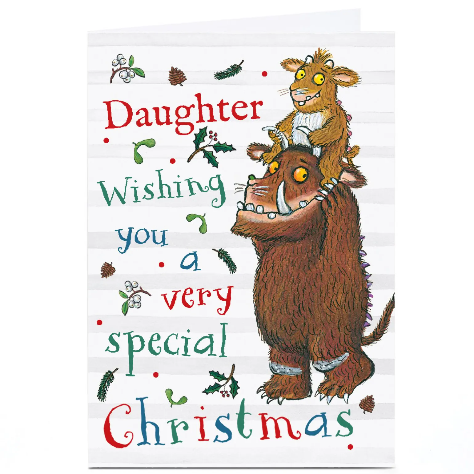 Personalised Gruffalo Christmas Card - Special wishes Daughter
