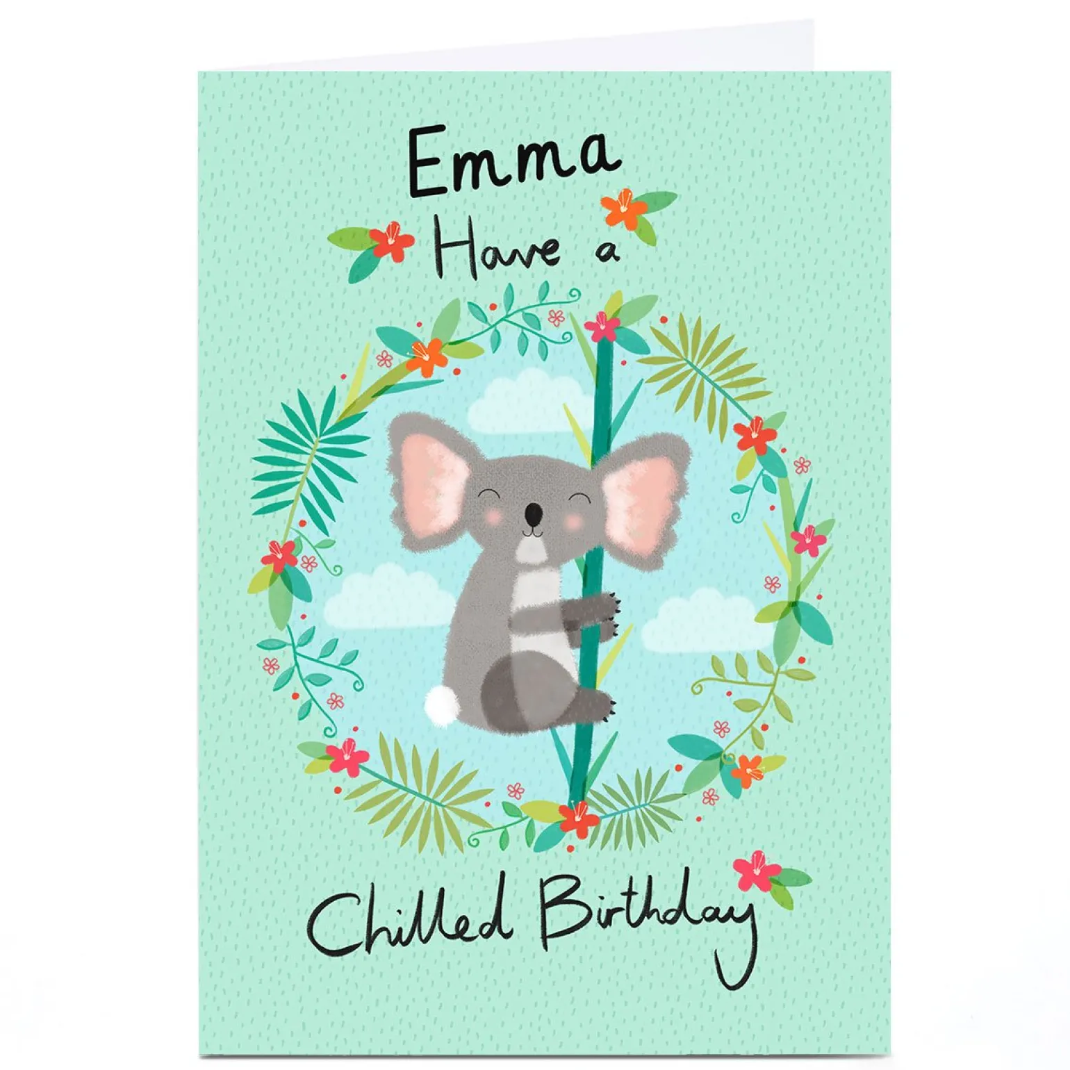 Personalised Hannah Steele Birthday Card - Chilled Koala