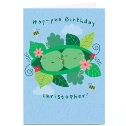 Personalised Hannah Steele Birthday Card - Hap-pea